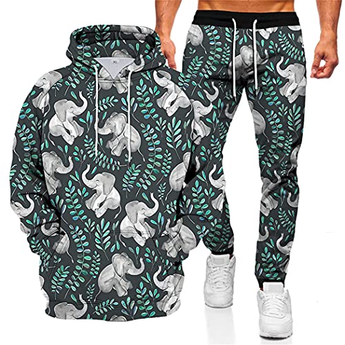 Ensemble Harajuku homme sweat capuche pantalon motif animal 3D libérez votre instinct créatif