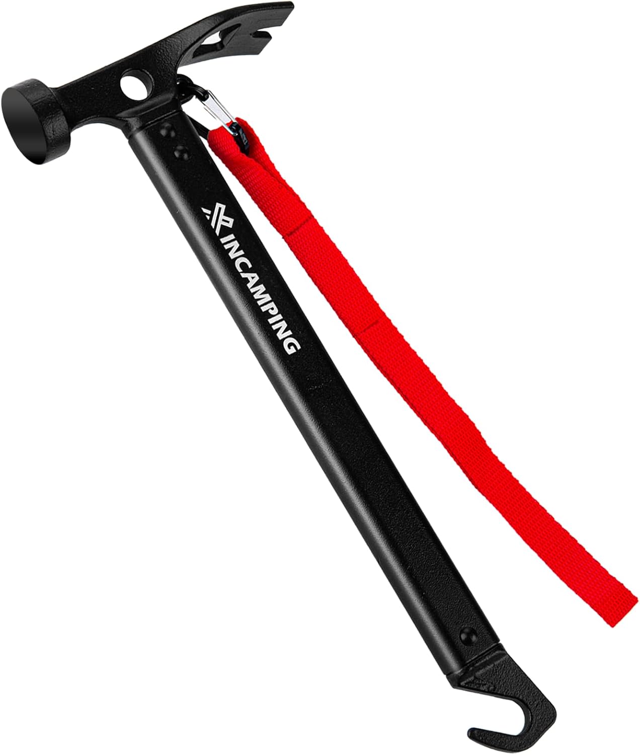 Tent Hammer Heavy Duty Aluminum 12" Camping Hammer with Opener,Tent Stakes Mallet for Camping,Hiking,DIY,Party Black