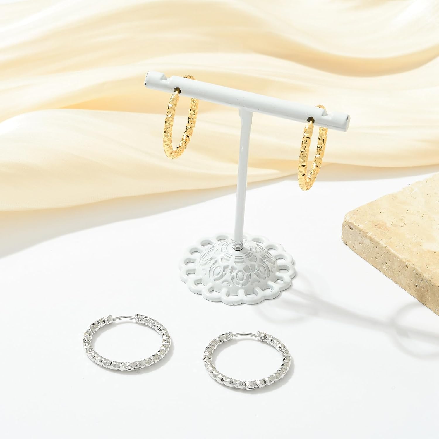 Assorted 304 Stainless Steel Circle Hoop Earrings Women Jewelry image 4