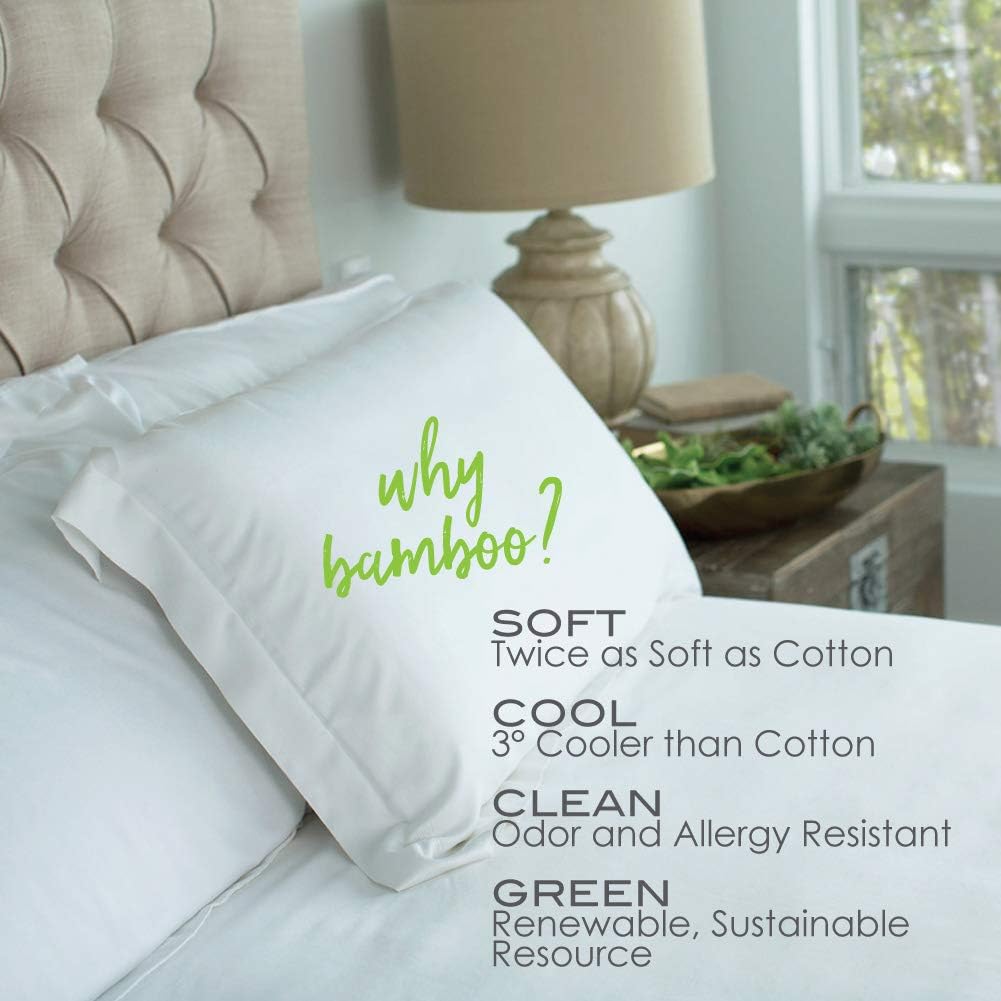 Cariloha Luxurious Cooling Classic Pillow | Standard | White | 32"x20" | Viscose Material | Naturally breathable, Hypoallergenic, and Moisture wicking