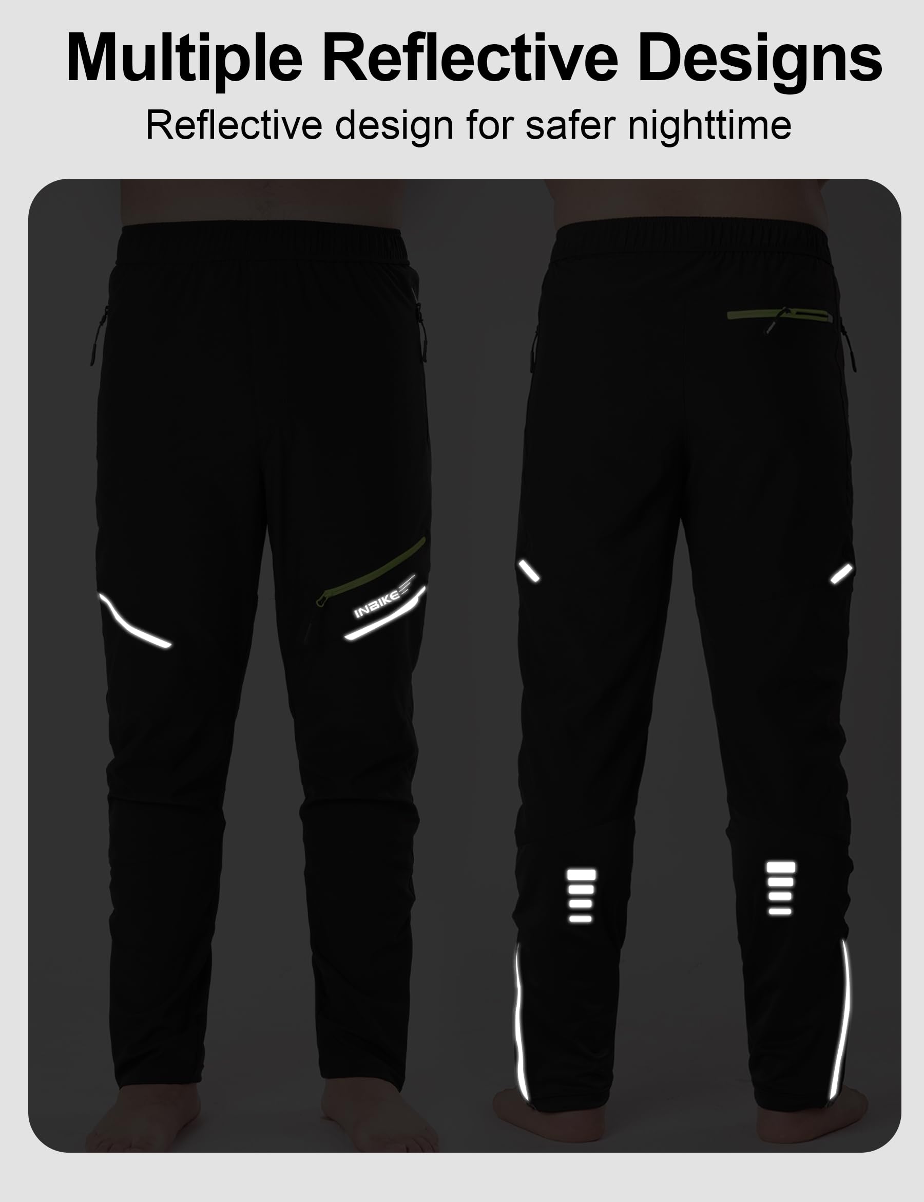 INBIKE Pantalon de Cyclisme Homme Respirant Élastique Pantalons Velo Softshell VTT Outdoor Pantalons de Sport Homme