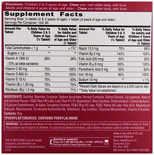 Flintstones Multi Vitamins With Iron, 60 ct - Thumbnail 3