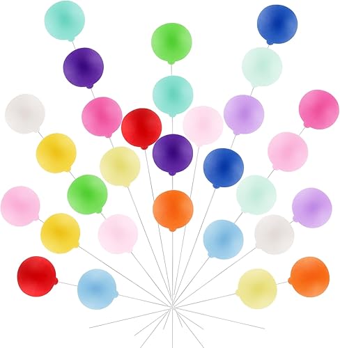30 piezas de bolas de pastel de arco iris, bolas de colores para tartas, decoración de pastel de arco iris, mini globo, decoración de pastel de
