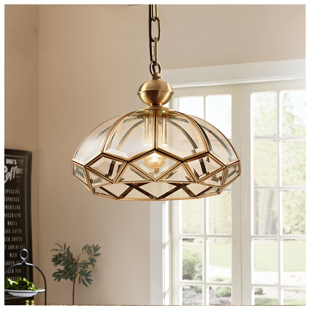 LYMSXAZOU LED Ceiling Lamp Chandelier Modern All-Copper Glass Shade Pendant - Minimalist Style for Living Room, Aisle, Entrance Porch, Checkroom, Balcony, Corridor Light Decor