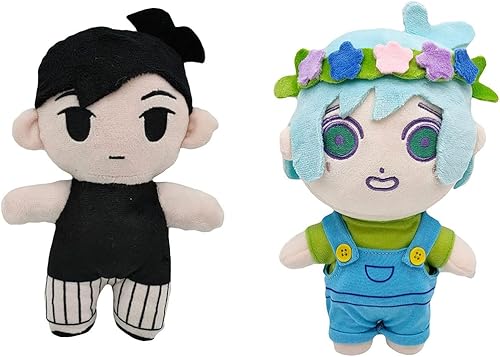 2 piezas de almohada de peluche Omori de 8.26 pulgadas de dibujos animados para cosplay, mercancía de utilería de juego, juguete de peluche