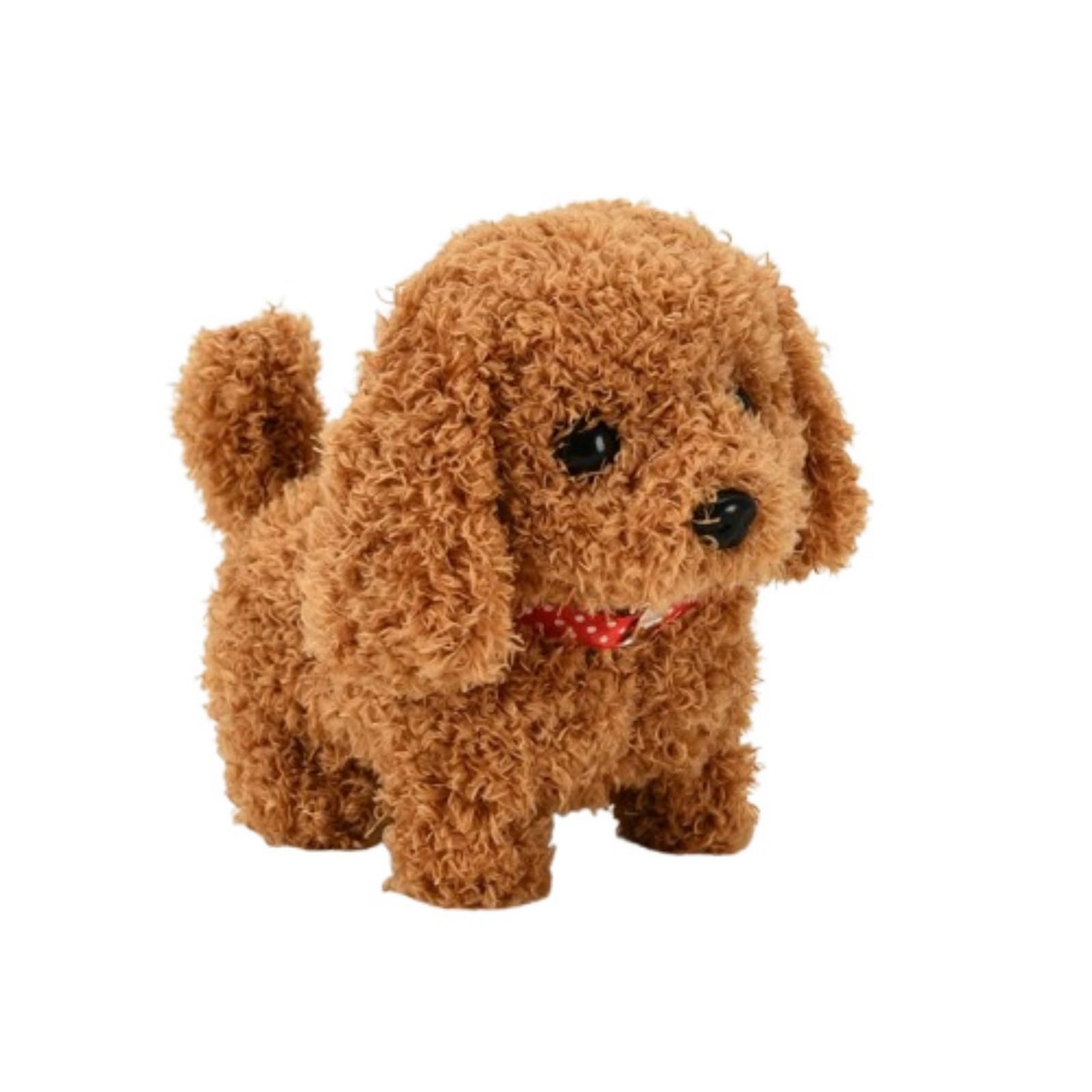 JORCEDI Interactive Electronic Plush Dog Toy, Realistic Walking Barking Puppy, Cuddly Stuffed Animal Pet for Kids Girls Boys, Soft & Cute Toy Dogs as Gifts (Poodle,19cm*10cm*16cm)