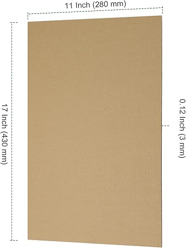 Miniatura 7 de Paquete de 50 hojas de cartón corrugado de 11.8 x 11.8 pulgadas, hojas de cartón kraft marrón de 18 pulgadas de grosor, cartón corrugado para
