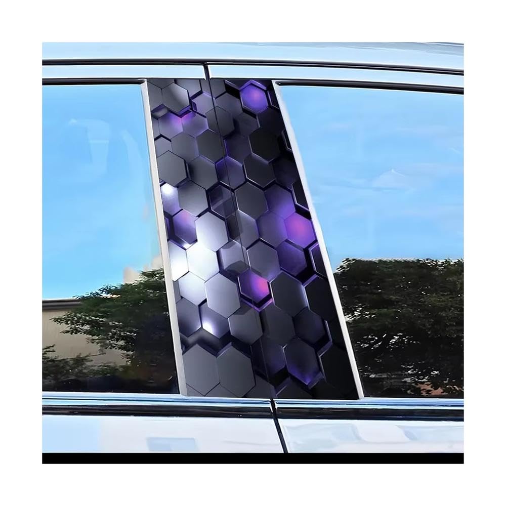 Body Parts 2 PCS Car Door Post Decals Honeycomb Pattern Scratch Resistant Film