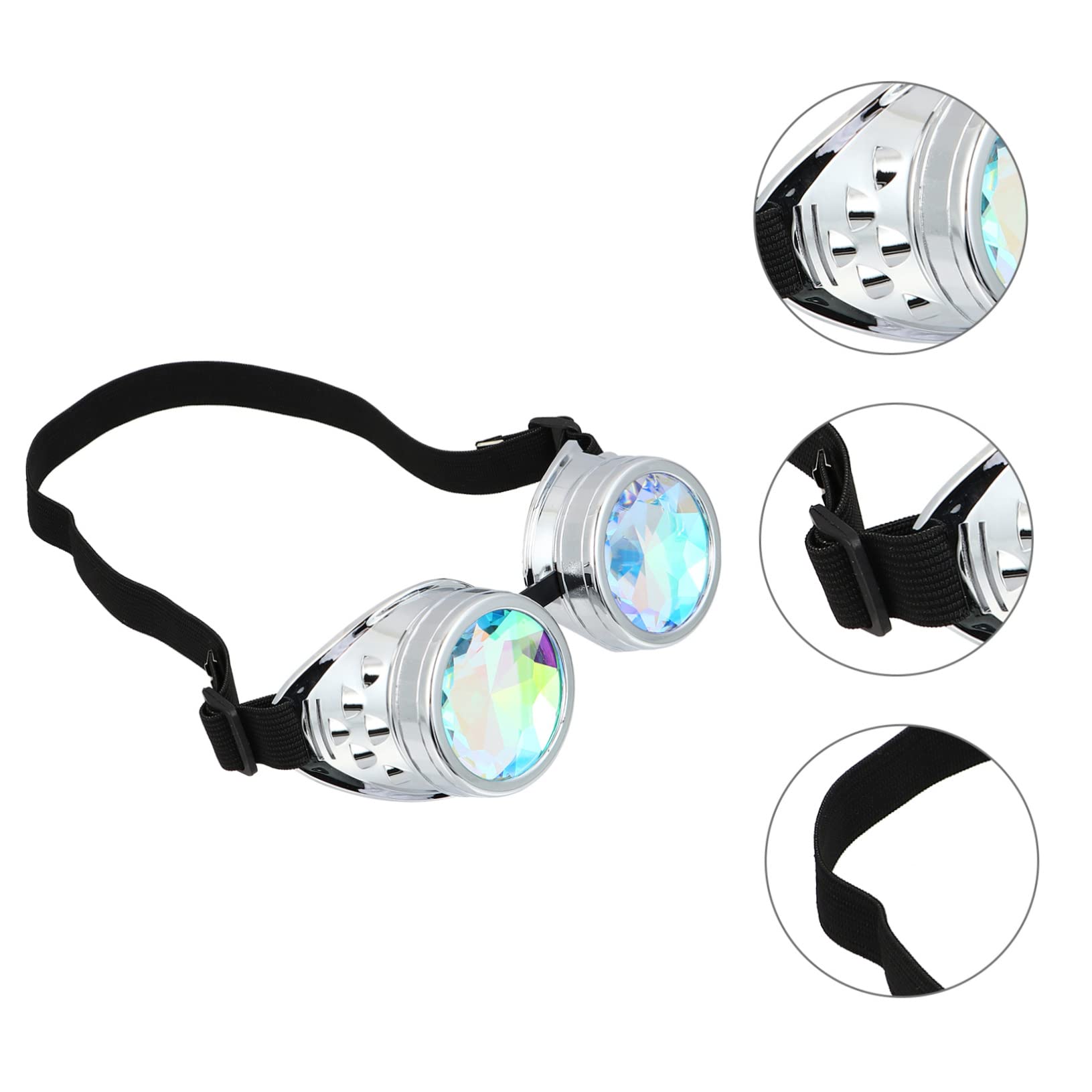 jojofuny 2piezas Gafas Steampunk Kaleidoscópicas Lentes De Cristal Arcoíris Para Fiesta y Cosplay Diseño Único y Divertido Para Adultos y Accesorio Para Temáticas y Eventos Nocturnos