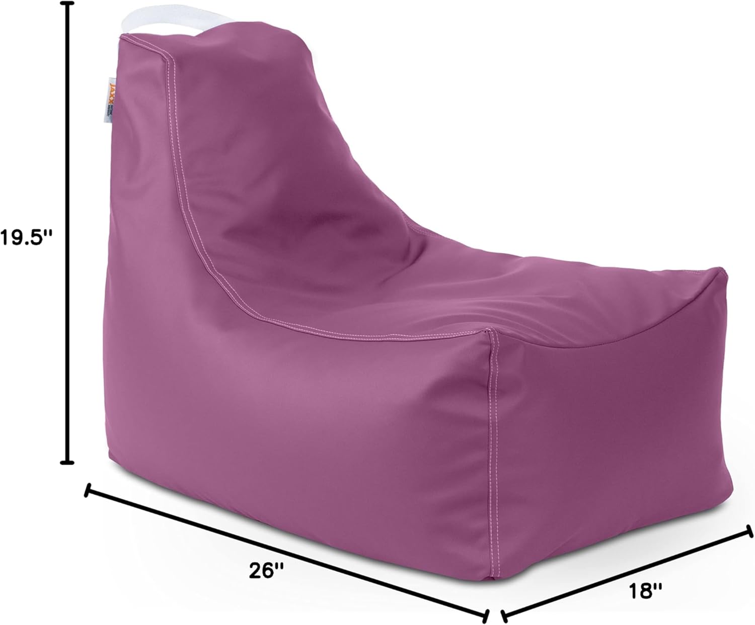 Jaxx Juniper Jr Kids Classroom Bean Bag Chair, Premium Vinyl, Purple