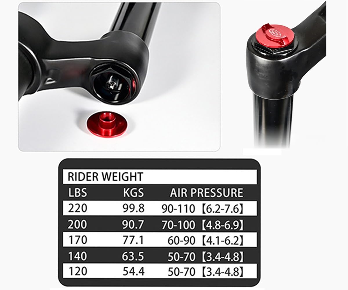 FukkeR VTT Fourche Avant 1-1/8 Tube Droit 20 24 Pouces Fourches Suspension Air XC Vélo De Montagne 100mm Voyager Dégagement Rapide QR 9×100mm Frein À Disque