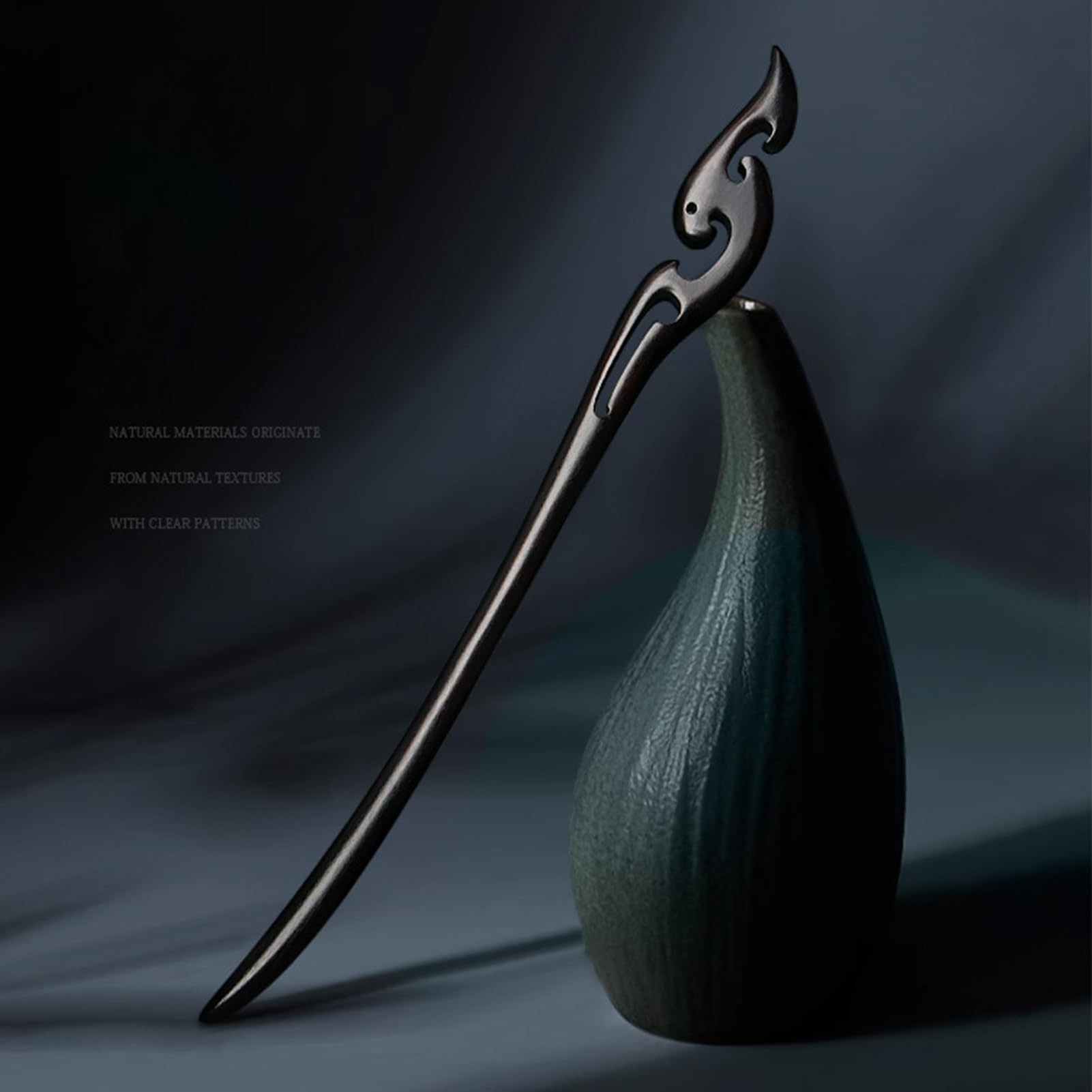 Ebony Blackwood hairstick with charms S0f9e3b19062e41838217ba78b8375  main image 3