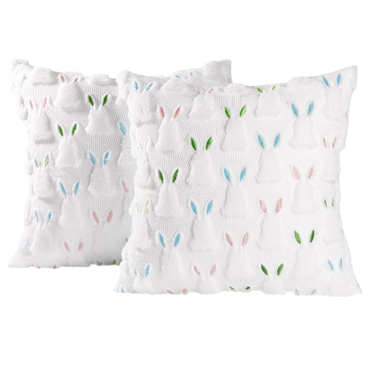 OSNIYAW 2pcs Easter Print Pillow Cover Cotton Holiday Themed Decorative Pillowcases Washable Easter Pillow Case