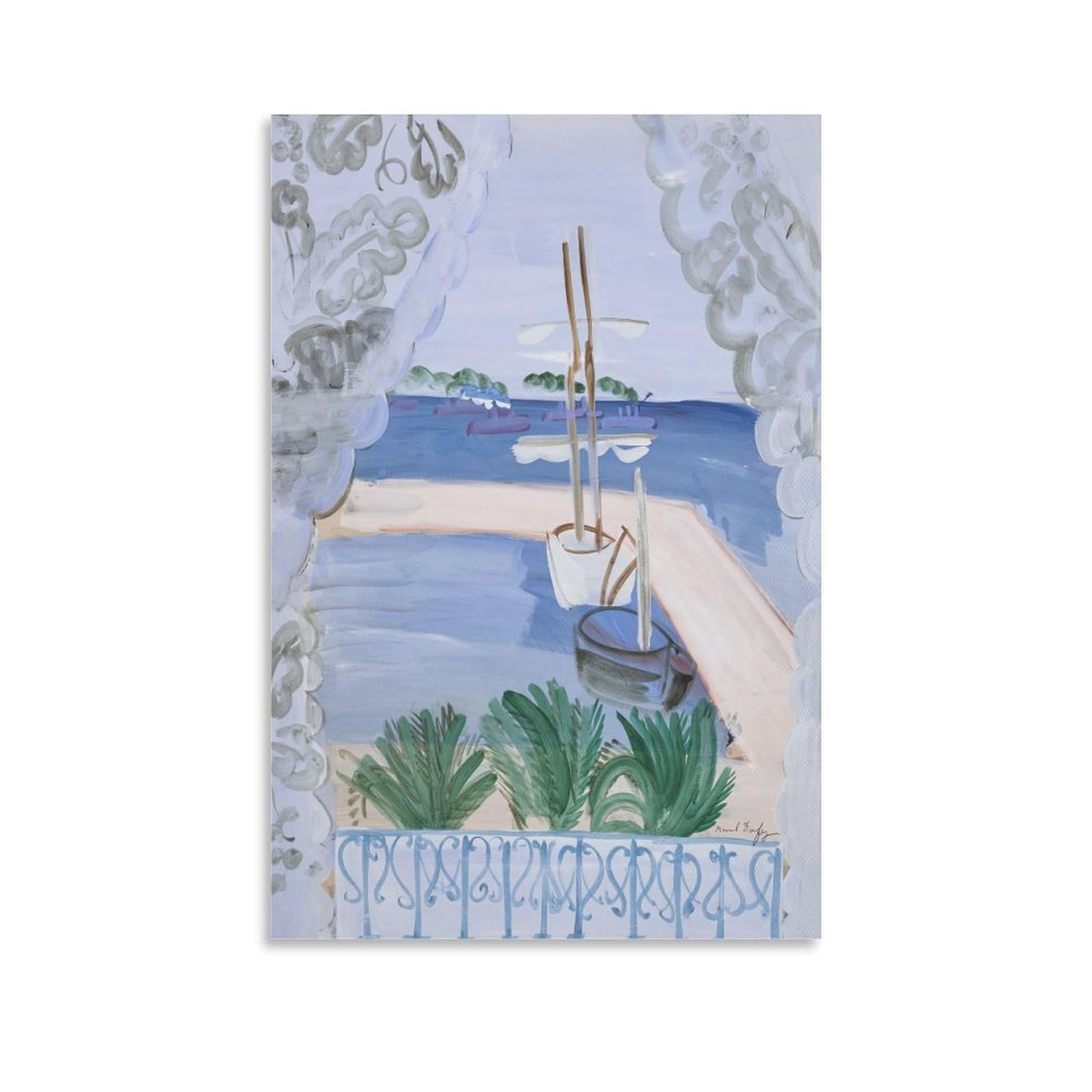 KLAGCBDF Raoul Dufy Fenêtre Ouverte À Golfe-Juan Canvas Art Poster And Wall Art Picture Print Modern Family Decor Posters 08x12inch(20x30cm)
