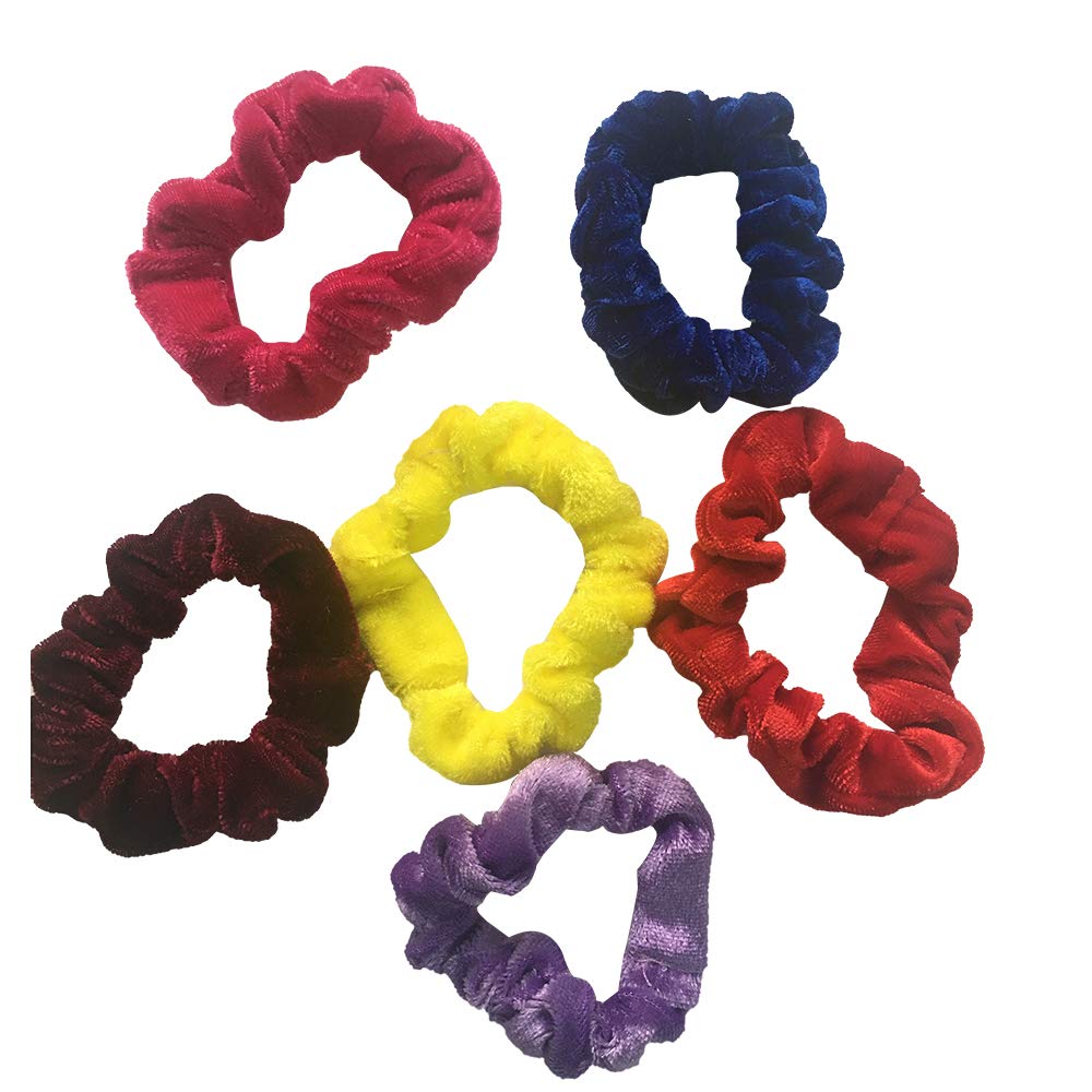 Glamza 12 Velvet Hair Scrunchies For Girls Elastic Ponytail Colorful Hair Ties Ropes Scrunchies Velvet Pack Hair Bands For Women - Image 3