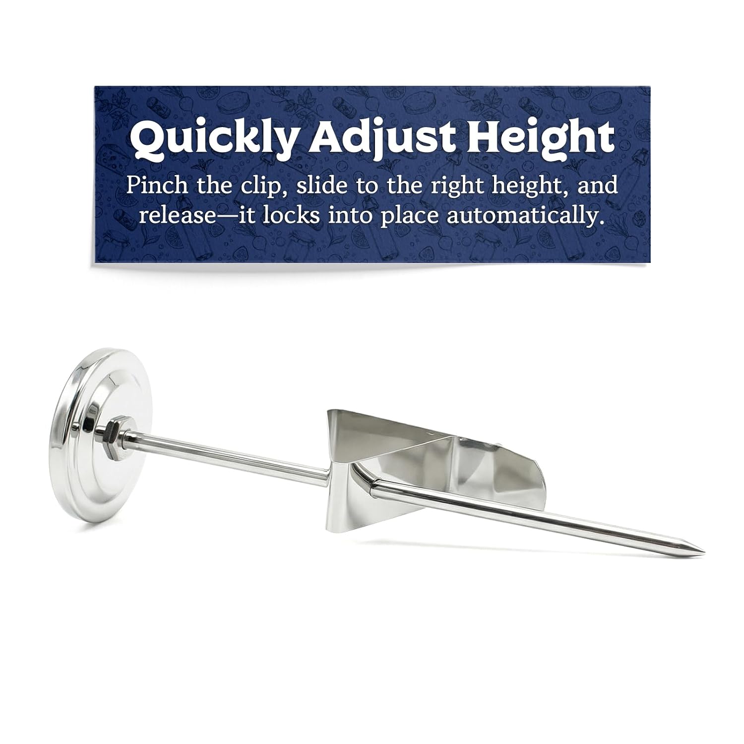 Fermentaholics Stainless Steel 1.5 Inch Dial Thermometer w/Locking Adjustable Clip – General Kitchen Use: Cooking, Baking, Brewing, Cheesemaking, Coffee, & More – Clip Locks into Place