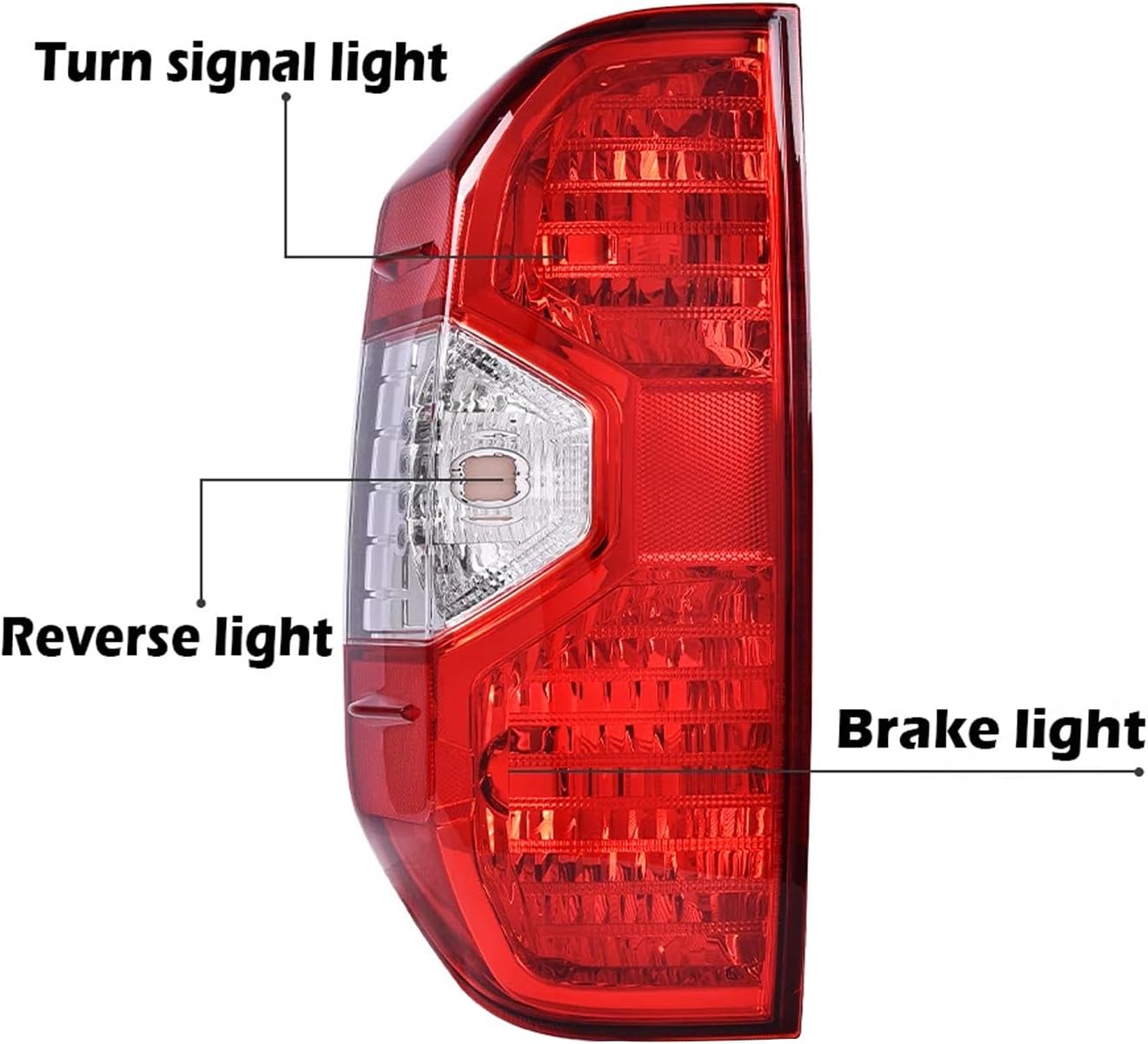 Tail Light Assembly Compatible with 2014-2021 Toyota Tundra Pickup,Brake Lamp Reverse Light Taillight Replacement Rear Left Right Side 815600C101 815600C100