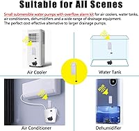 Vista 5 de Bomba de condensado pequeña mejorada para deshumidificador, elevación máxima de 7 pies, bombas de drenaje con sensor de nivel de agua, bomba