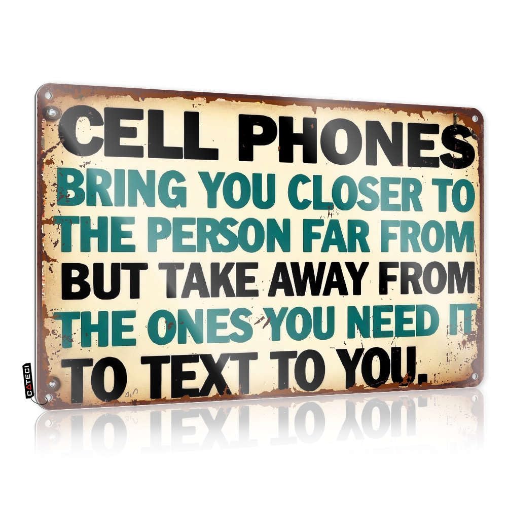 Fzfn Colour Cell Phones Bring You Closer. Cool Home Entrance Decor - Tin Sign Waterproof Hanging Wall Decor(30X40cm)