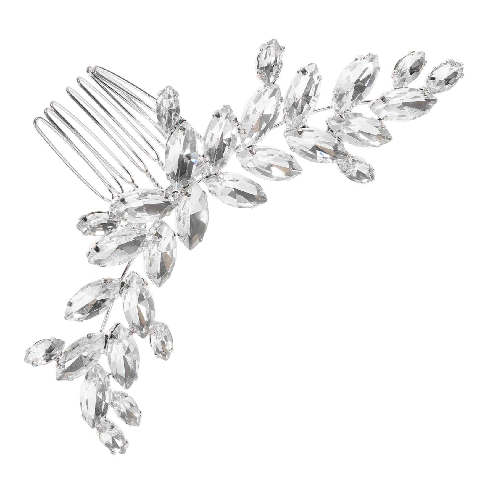 VICASKY 5 Pezzi Pettine Laterale per Sposa in Vetro con Fermaglio per Damigelle e Speciali Accessorio Raffinato per Matrimonio