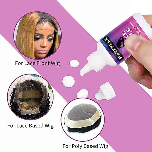 Miniatura 2 de Pegamento para el cabello para pelucas de encaje frontal, pegamento adhesivo para peluca de encaje invisible, impermeable, reemplazo de cabello para