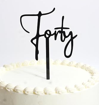 C451 Acrylic Forty Cake Topper,40th Birthday Cake Toppers, Forty Cake Topper, Forty Yrs old Anniversary Party Decorations Supplies for Women & Men