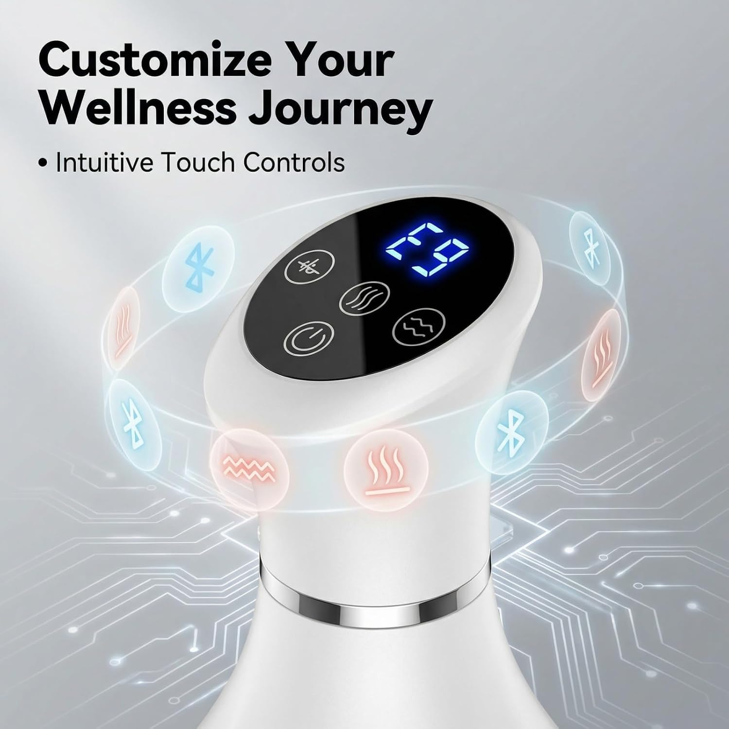 Body Sculpting Massager & Anti-Cellulite Massage Tool for Legs, Arms & Stomach, Smooth Skin Support, Gentle Heat & Vibration, Rechargeable Portable Full-Body Massager White