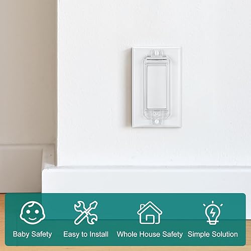 Vista 12 de CLYMENE Paquete de 2 fundas protectoras para interruptor de luz, cubierta de interruptor de pared a prueba de niños que evita que las luces
