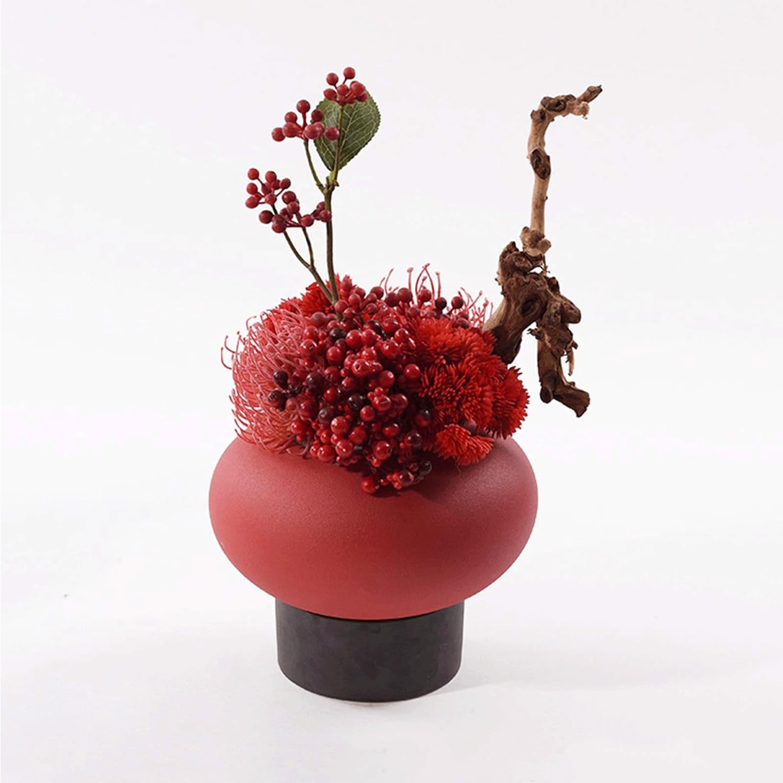 XDLEDMKIZ Creative Artificial Flowers Elegant Vivid Fake Flowers Ornament Vase Floral Arrangement Centerpieces Bouquets Decorative