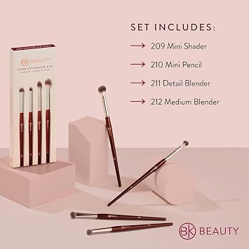 BK BEAUTY Core Line Extension Eyeshadow Brush Set, 4 Eye Brushes