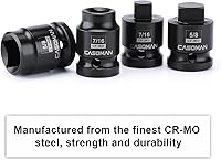 Vista 4 de CASOMAN Juego de enchufes de tubo de transmisión de 1/2 pulgada, 8 unidades, Cr-Mo, SAE, macho/hembra, 7/16", 1/2", 5/8", 9/16", unidad cuadrada