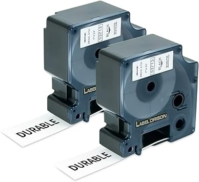 Compatible with Dymo D1 Label Tape 24mm 53713 S0720930 Black on White Labels Cassette for Dymo LabelManager 420P 450D 500TS Wireless PnP LabelWriter,1 Inch 24mm x 23 Feet,2 Cartridges
