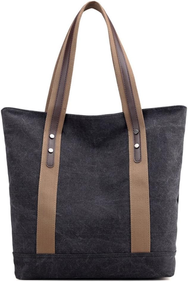 Sunshinejing Women's Canvas Shoulder Bags Retro Casual Handbags Work Bag Tote Purses