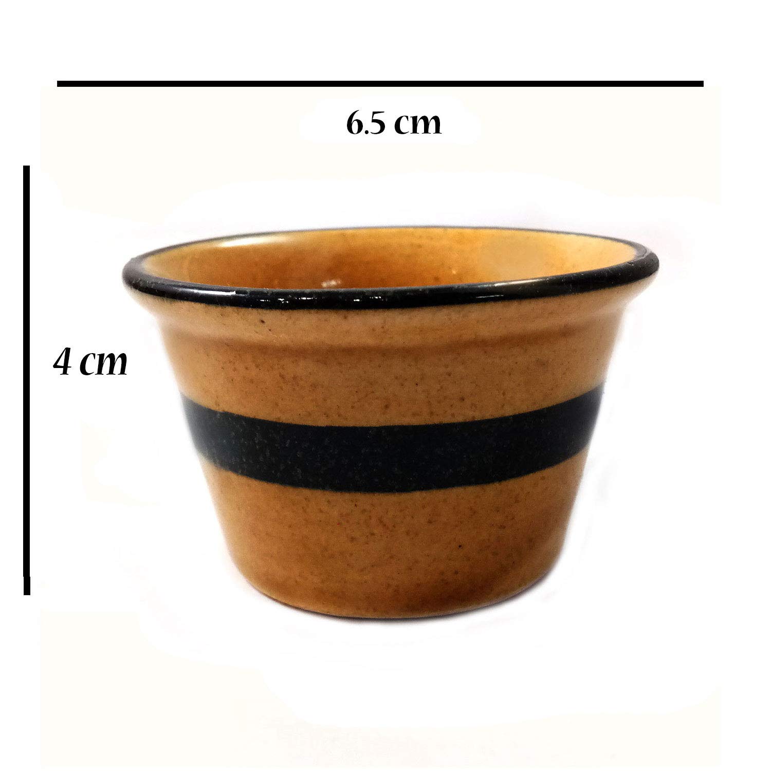 India Meets India Beautifully Hand Painted Ceramic Dip Bowls Set of 4, Khurja Pottery Art Work,Made by Awarded India Artisan - Image 4 thumbnail