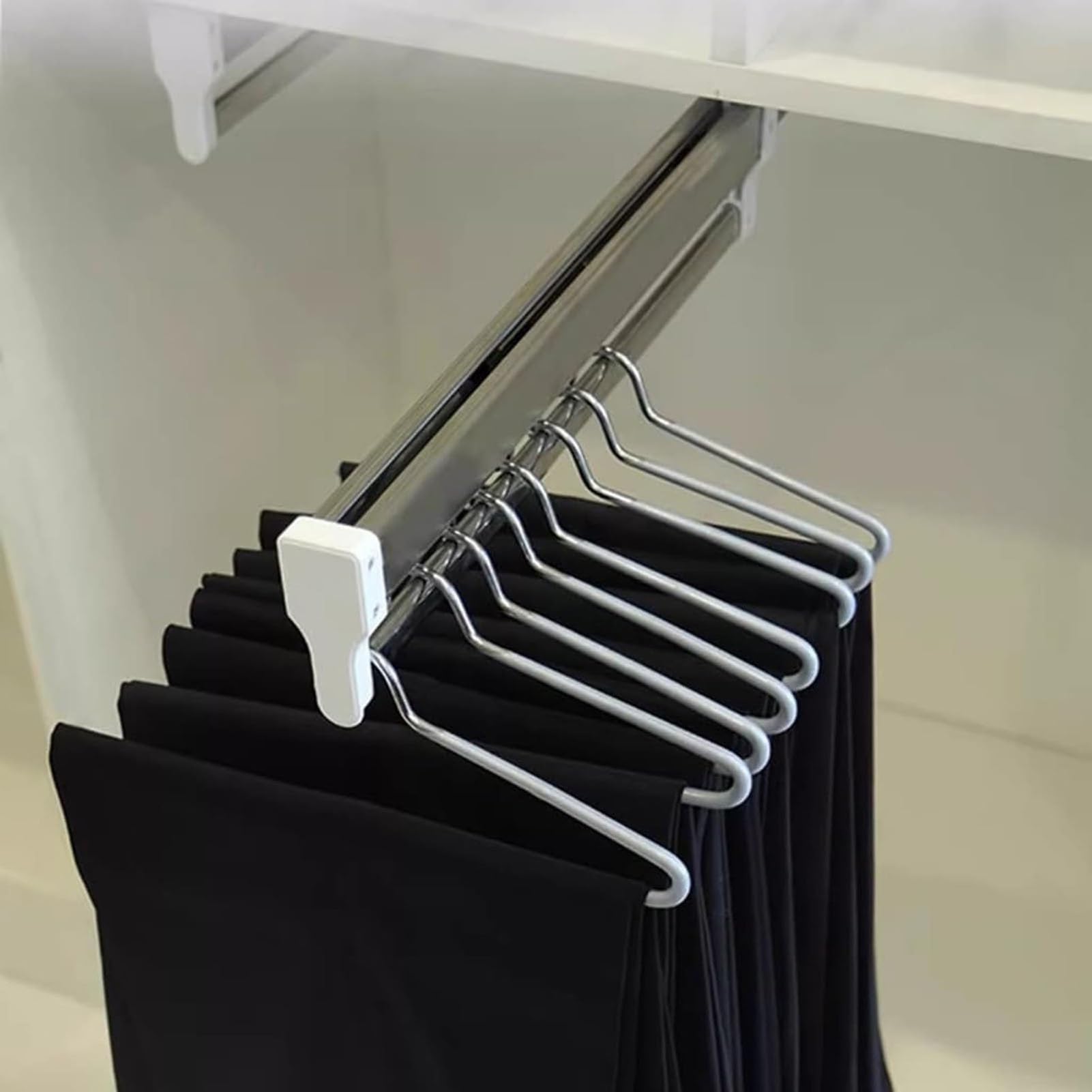 WMYYZYQ Extendable Pull-Out Clothes Rail 30-60cm - Sliding Wardrobe Organizer Rod for Coats & Pants, Space-Saving Closet Hanger Rack,600mm/23.6inch One Size,600mm/23.6inch-One Size