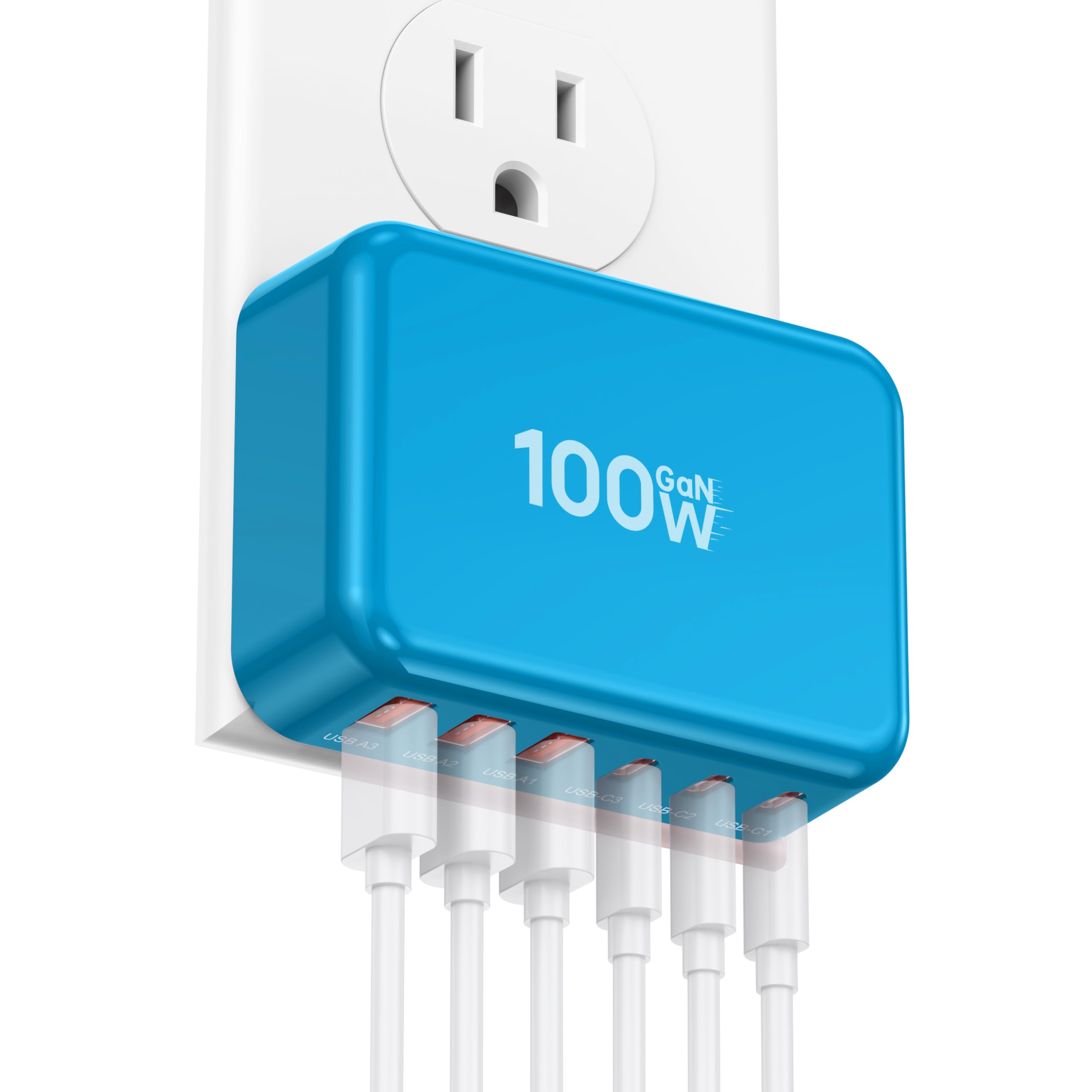 Fast Charging Blocks Type C 100W Wall Charger USB C Charging Station Hub