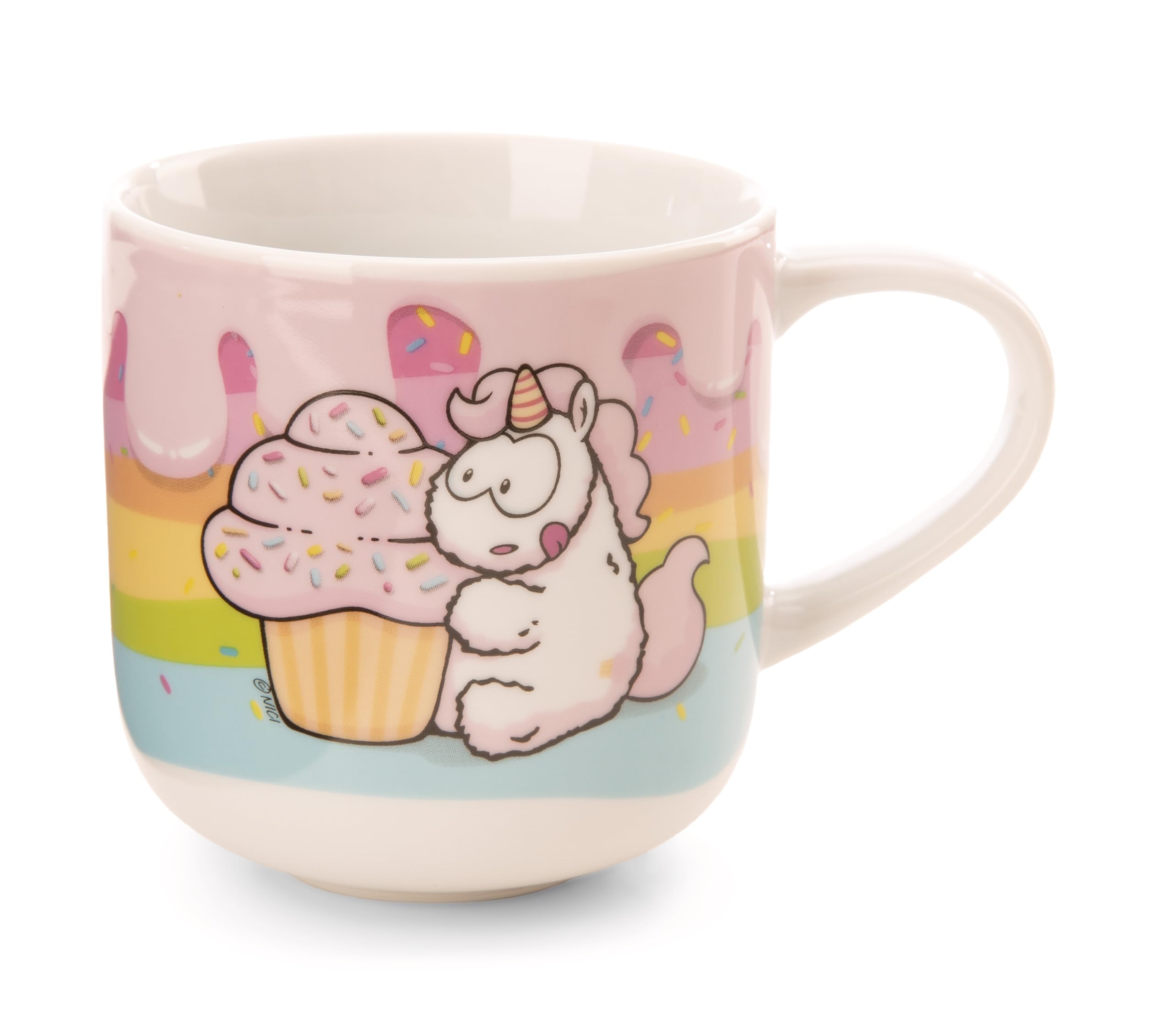 NICI Theodor & Friends Mug 420 ml 9.5 x 9.5 cm, Colourful, Tea Cup, Coffee Cup, Porcelain Mug with Handle for Cold and Hot Drinks, Coffee, Tea, Milk, Cocoa, 61932