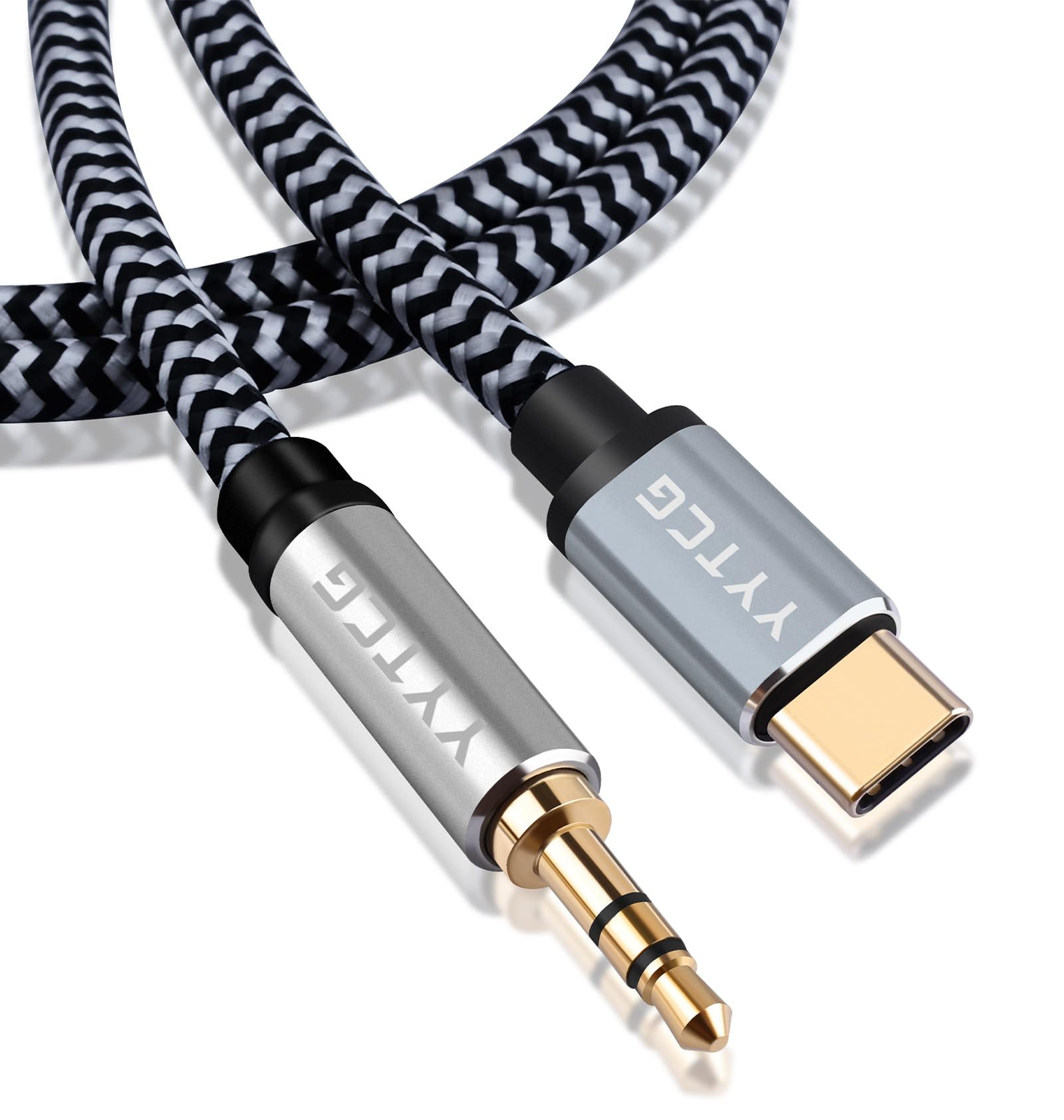 Audiophile - Cavo HiFi USB-C a AUX da 3,5 mm, 1,8 m, nucleo OFC 4N, spina placcata oro 24K, nylon intrecciato, compatibile con cuffie/amplificatori per auto/casa