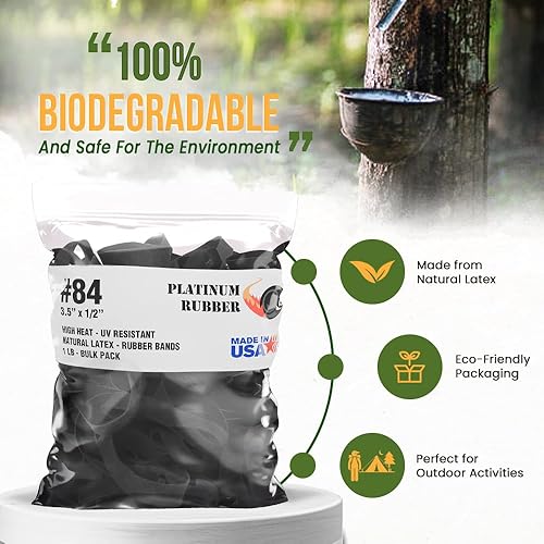Miniatura 4 de Bandas de goma negras #84 extra anchas de alta calidad para exteriores, fabricadas en Estados Unidos, banda de crepé de goma platino resistente al