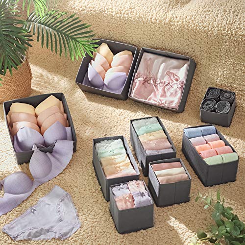 SONGMICS Scheidingswand voor laden, organizer, set van 9 stuks, opvouwbaar, van TNT, voor sokken, was, beha's… - Image 3