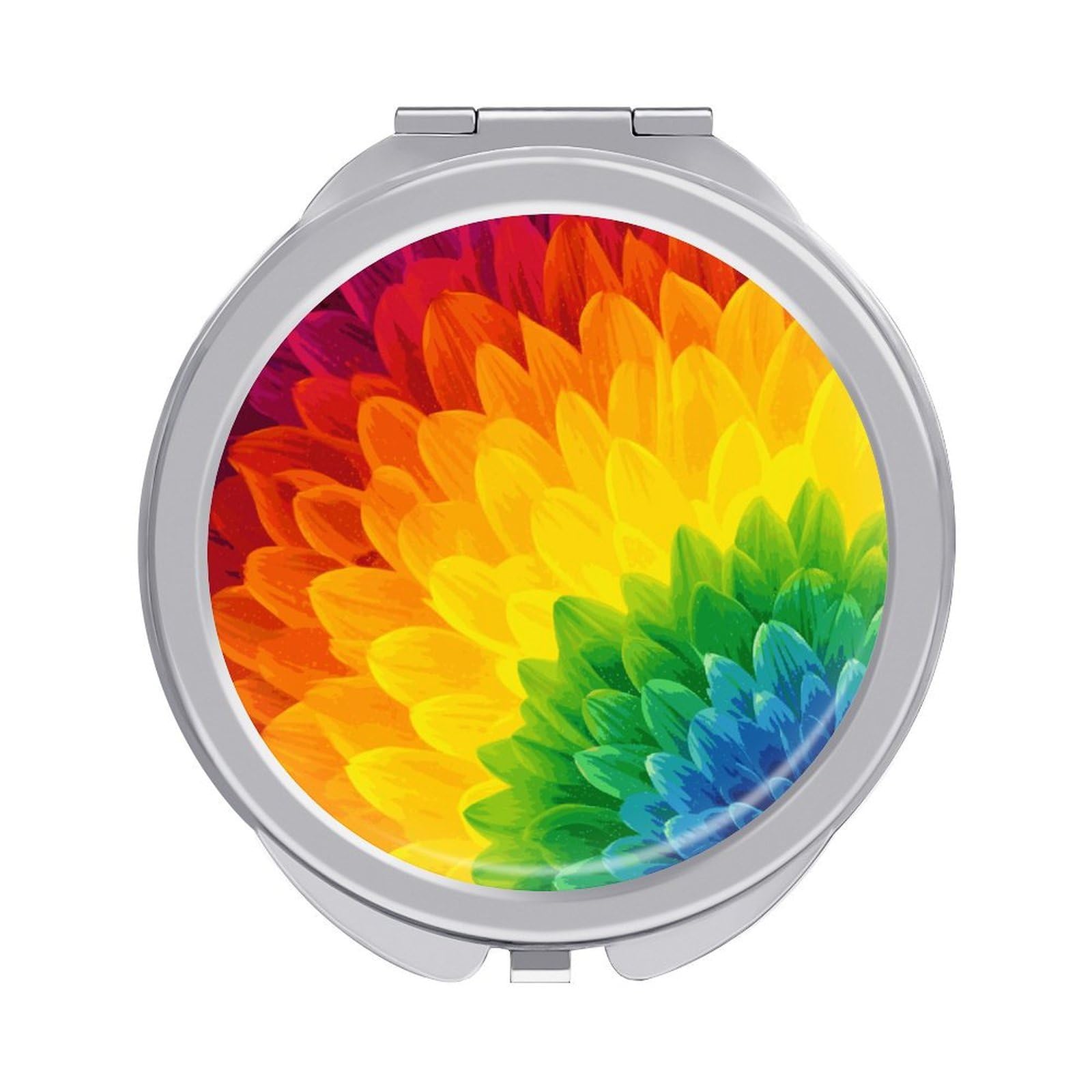 JTREHY Sunflower Rainbow Makeup Mirror Portable Folding Mirror Compact Travel Mirrors 2-Sided Round Pocket Mirrors Cute Handheld Beauty Mirror for Handbag Purse for Women Gift
