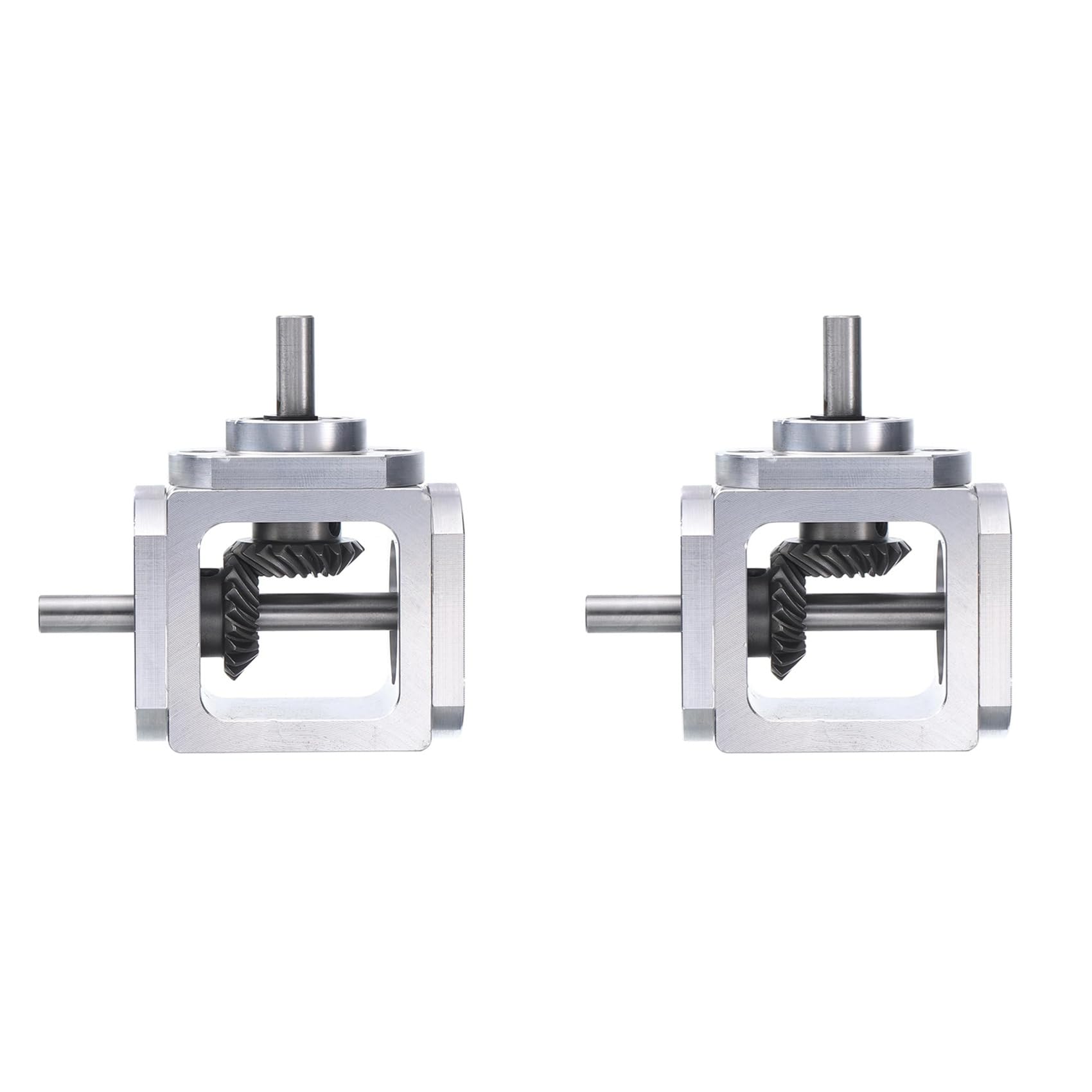 Jnchdghwa As Shown 2X Gear-Box 90 Degree Right Angle Bevel Gear-Box 1:1 Single Output Shaft 1 Module 20 Teeth Bevel Gear Aluminum Frame