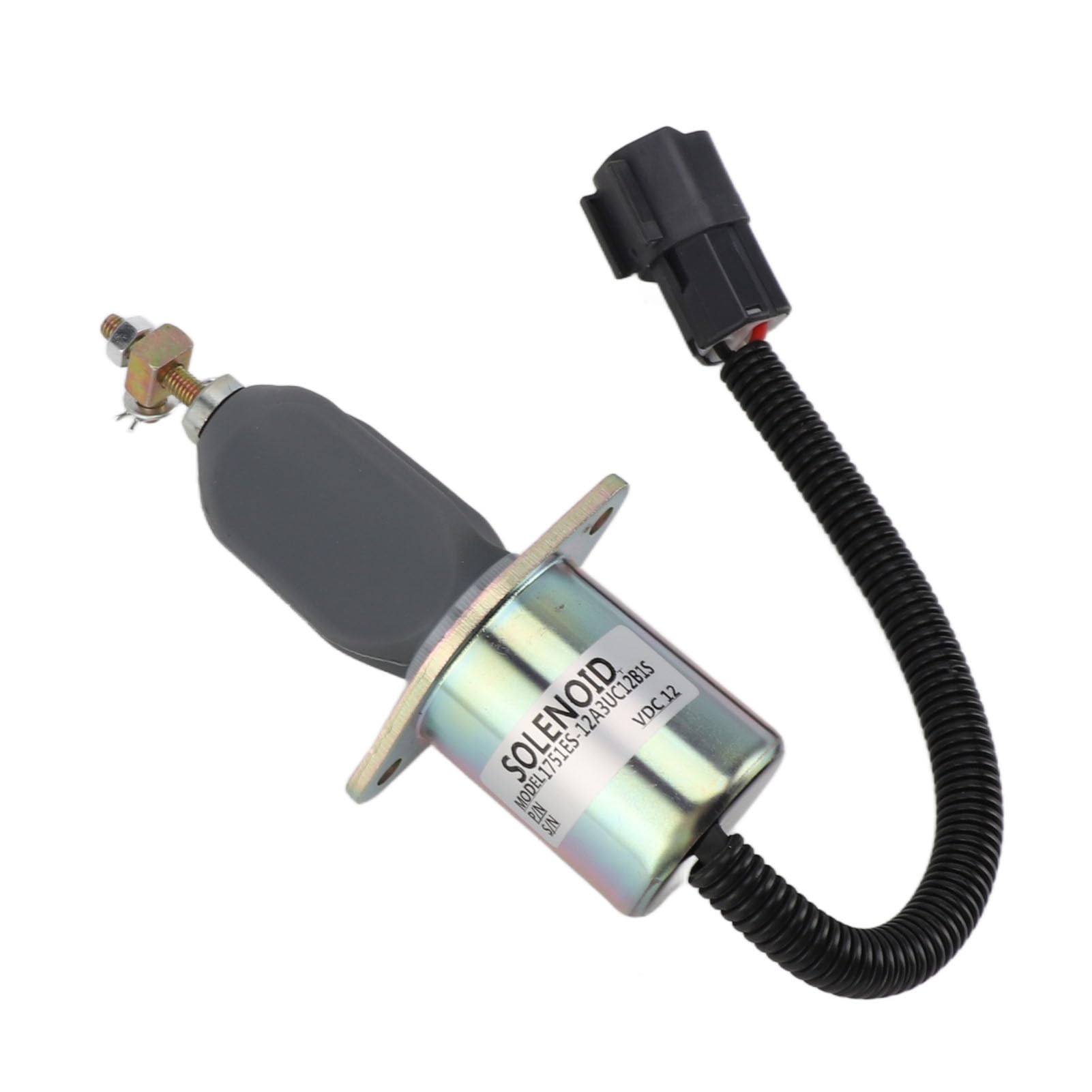 Solenoide de Cierre de Combustible de 12 V 1751ES 12A3UC12B1S Válvula Solenoide de Parada de Corte de Combustible Precisa para Motor Generador