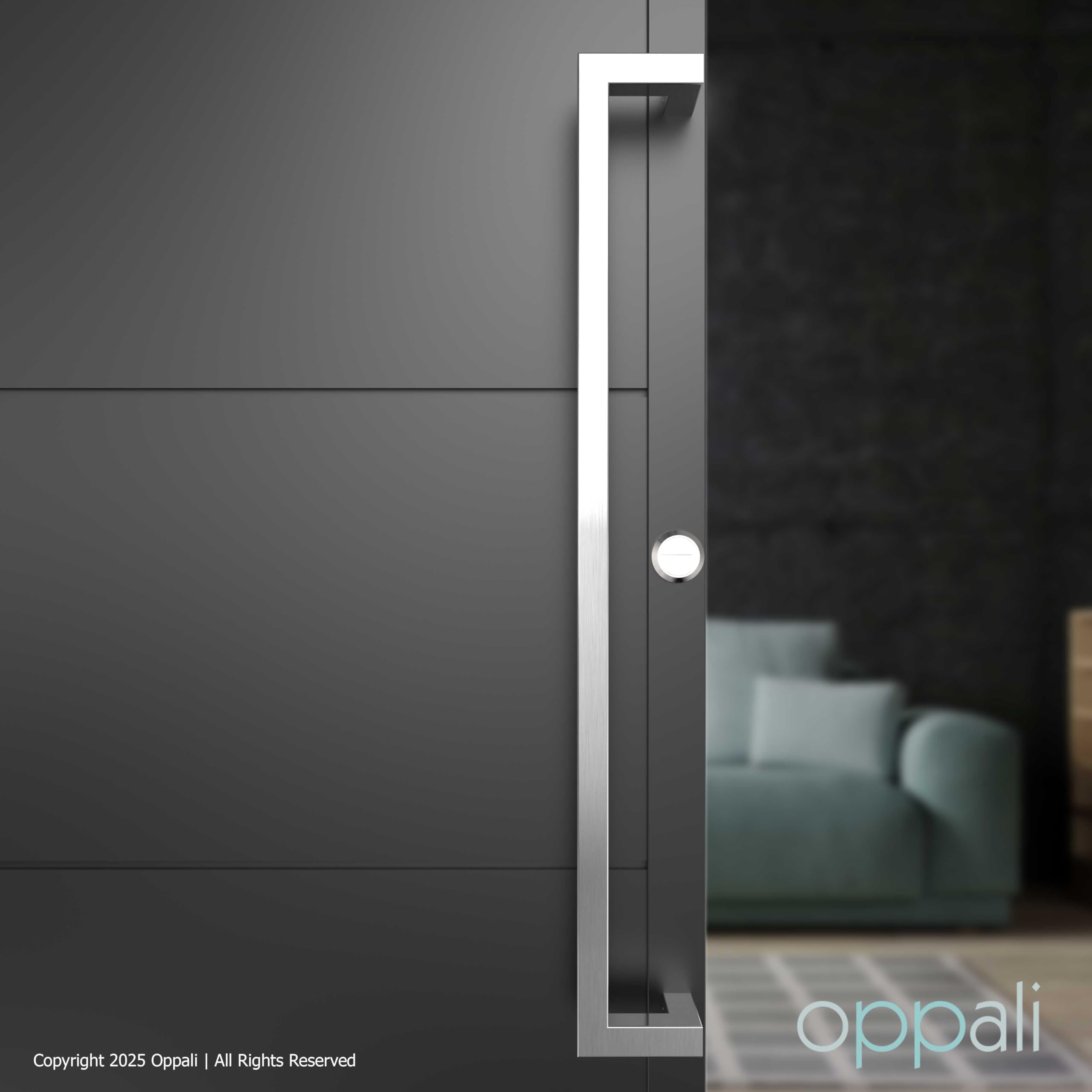 Maniglione per porta d’ingresso in acciaio inox 304 spazzolato Art.526 | Offset Pull Handle | T-Bar quadrato | 100cm Lunghezza totale
