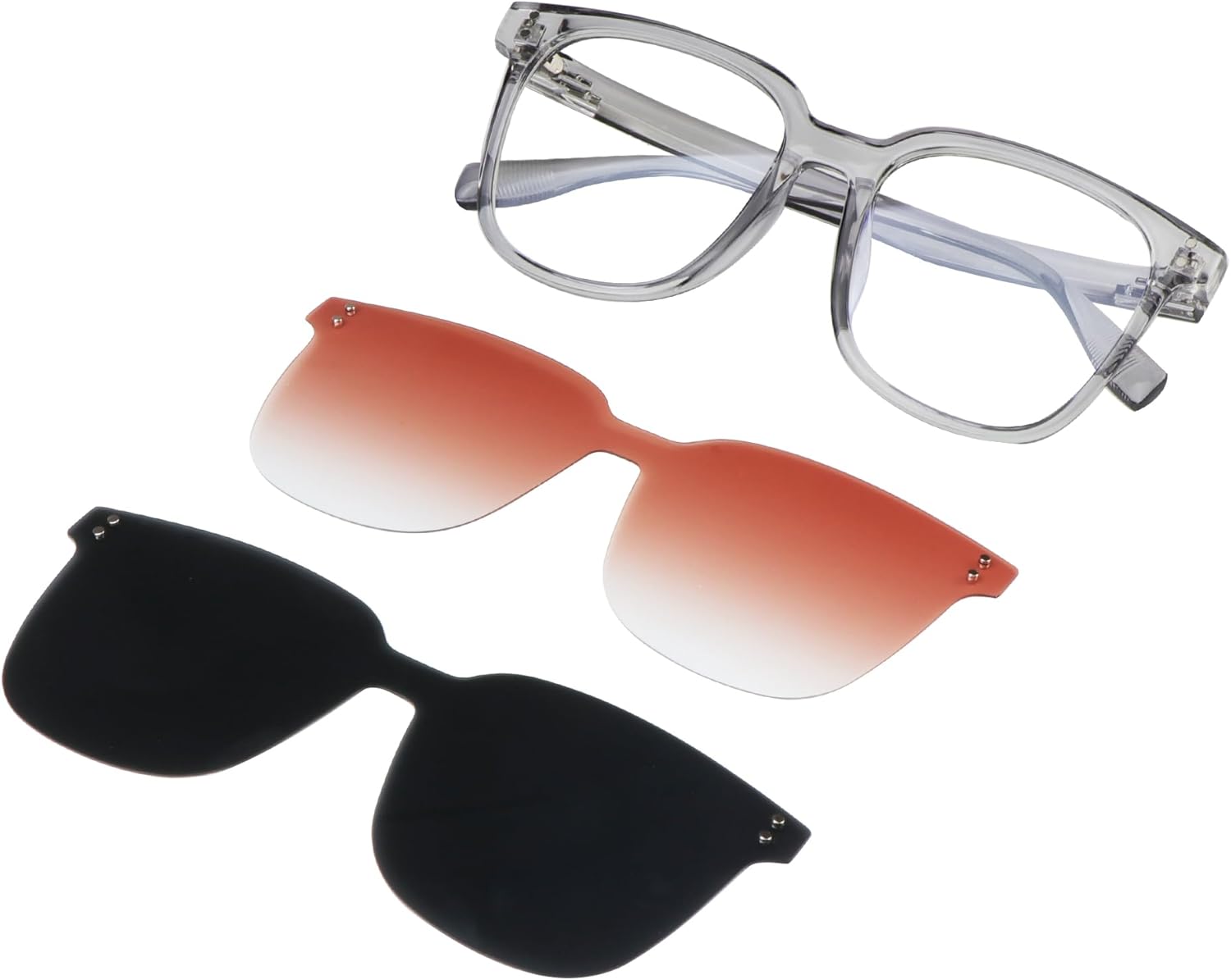 Blue Light Blocking Glasses with Magnetic Clip-On Lenses. Polarized, lightweight&stylish for Men&Women