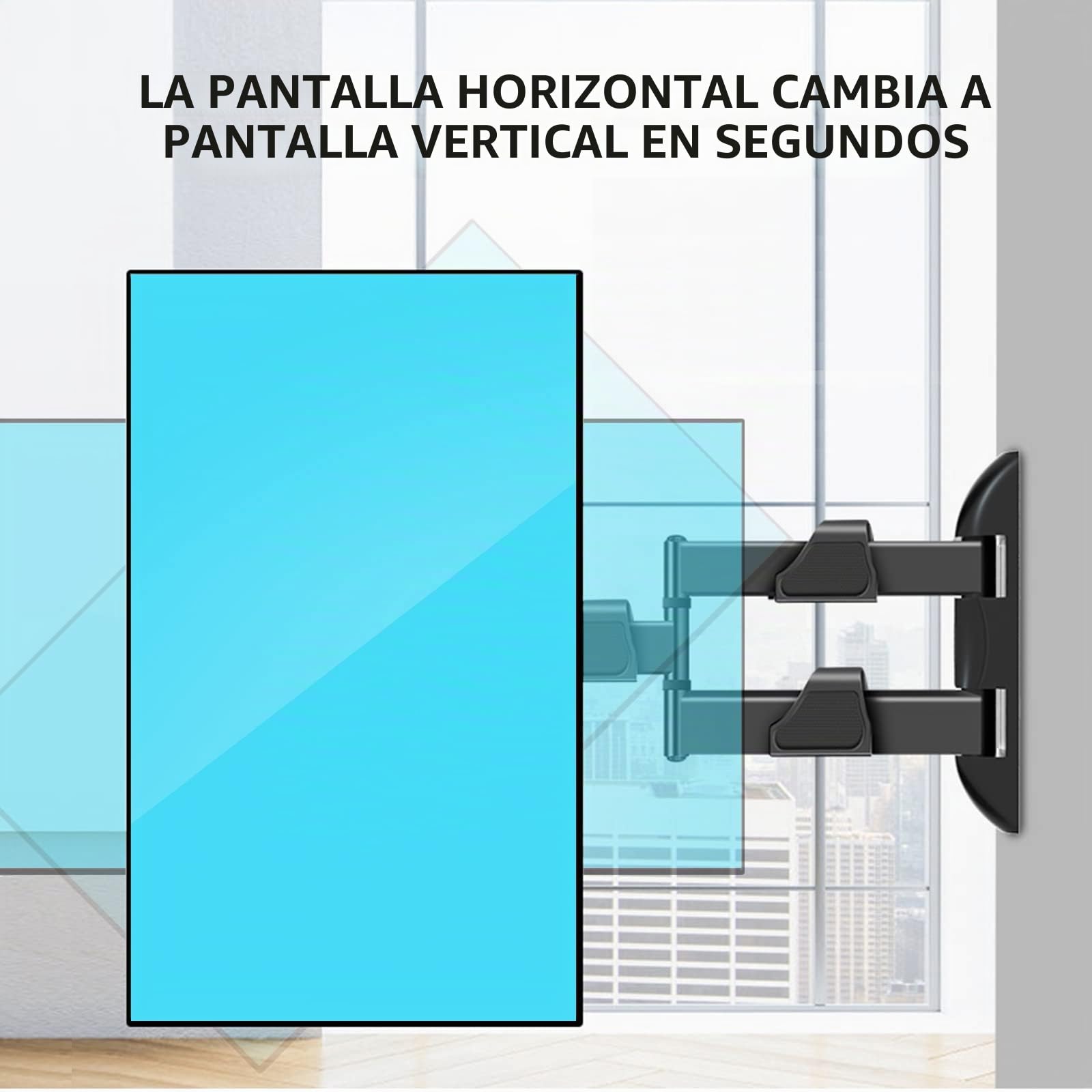 Rotación de 360° Soporte de Pared para TV 32-50 Pulgadas, inclinación y Giro, Montaje para Pared para Pantallas Verticales y monitores Grandes hasta 19,8 kg, VESA máxima 400 x 400 mm