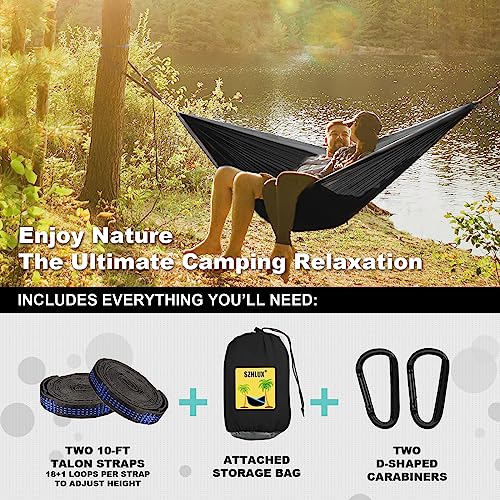 SZHLUX Camping Hammock Double Portable Hammocks Camping Accessories and Camping Gear,Great for Hiking,Outdoor,Beach,Camping - Image 4