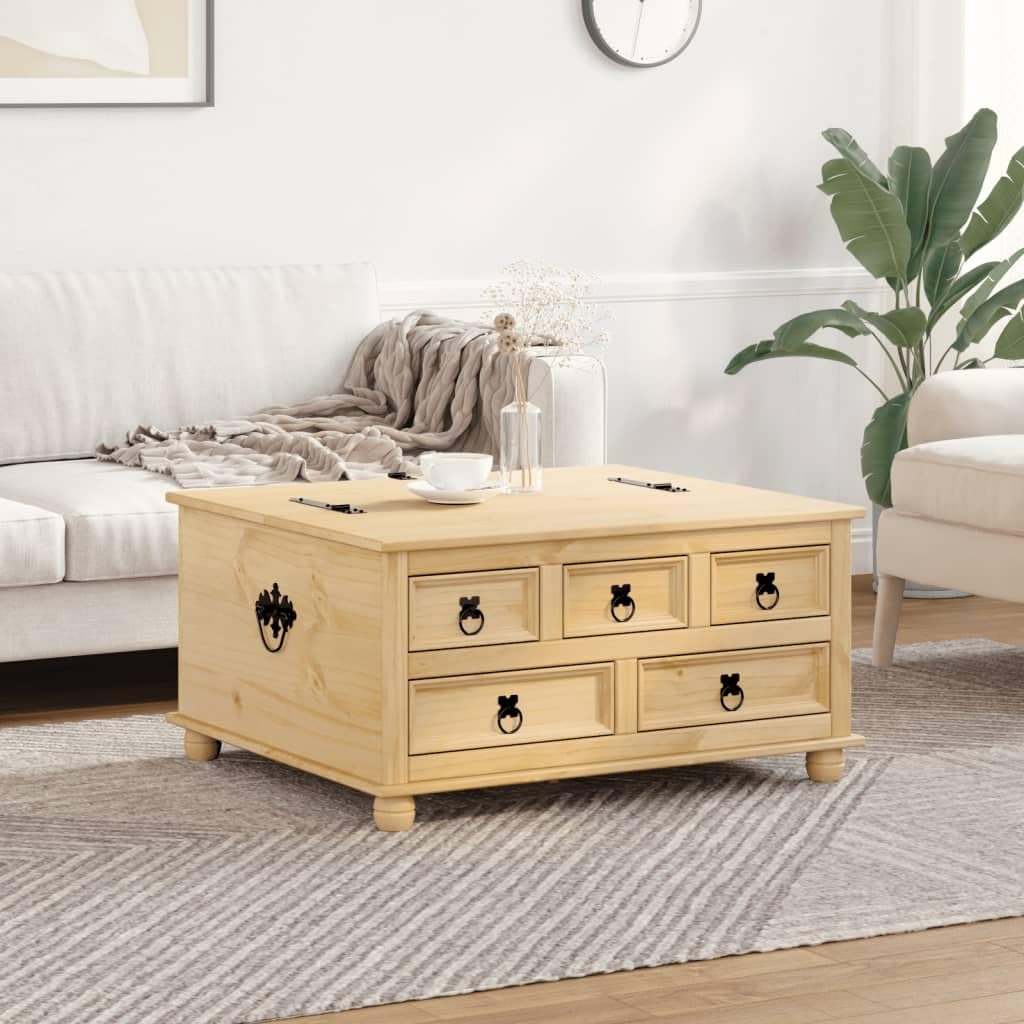 Baúl Corona 90 x 78 x 45 cm, madera maciza de pino, caja de madera