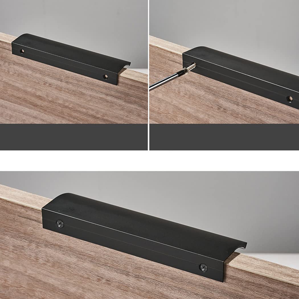 Tiradores ocultos, Tiradores Ocultos Pomo De Puerta Invisible Armario Cocina Tirador Borde Dedo Muebles Pomos Dorados 2 Piezas(Overall length 1200mm)