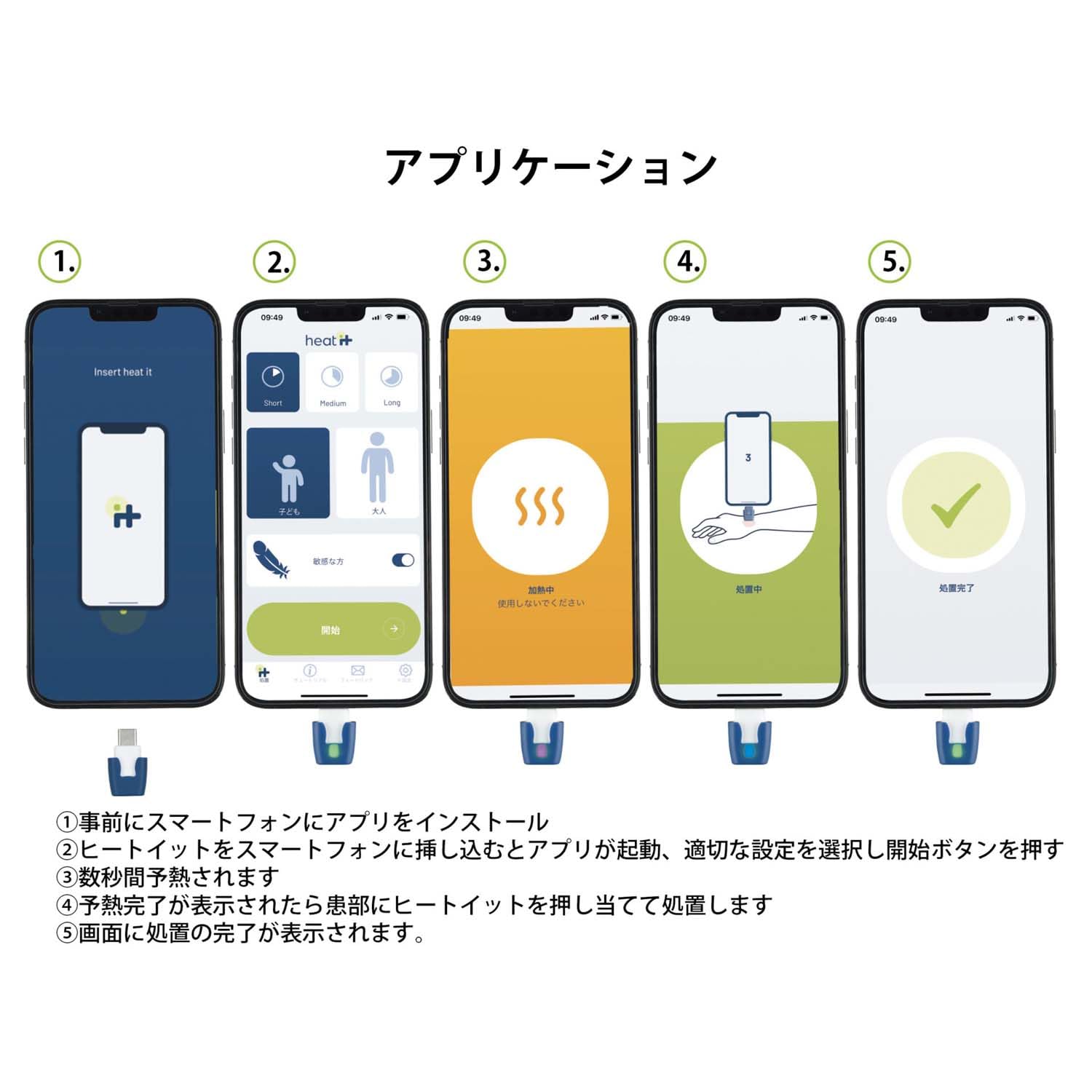 heat it - Soulage les piqûres d'insectes avec le smartphone, réduit la démangeaison par la chaleur concentrée - sans chimie, compact et efficace - pour Android & iPhone 15/16 (USB-C)
